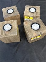 4 x Outdoor Candle Holder with Battery tealight