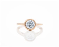 14kt Gold Bezel 1.25 Carat Diamond Engagement Ring
