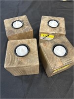 4 x Outdoor Candle Holder with Battery tealight