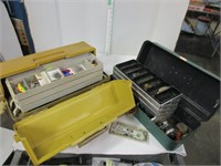 2 tackle boxes with contacts