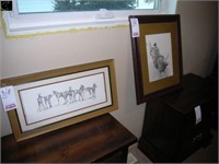 2 western framed prints