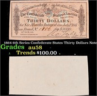 1864 6th Series Confederate States Thirty Dollars