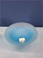 Tiffin Blue Frosted Satin Glass Compote Bowl