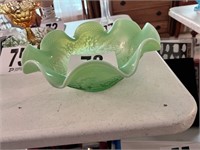 Green Opalescent Bowl - Appears To Be Fenton(LR)