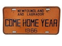 1966 NEWFOUNDLAND & LABRADOR COME HOME PLATE