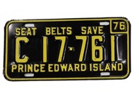 1976 PRINCE EDWARD ISLAND METAL LICENSE PLATE