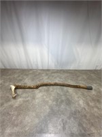 Unique wood cane with antler handle