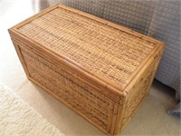 BAMBOO WICKER LINEN /STORAGE CHEST w/ ALL CONTENTS