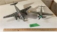 2- plastic airplane replicas