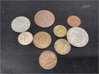 Group of 9 Foreign Coins