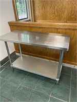Stainless Steel Table    SS undershelf. 48W 24D
