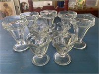 9 Vintage Soda Fountain Clear Glasses  4oz & 6oz