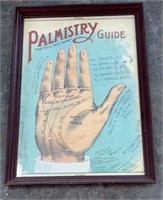 VTG "Palmistry Guide' wood framed poster