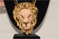 Luca Razza Statement Lion Pendant Necklace