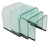 Fiam Pace Collection Glass Waterfall Tables, 3