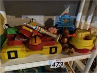 Shelf lot toys.  PlaySkool Alphie, Hungry Hippos