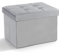 LINMAGCO Small Velvet Ottoman with Storage |