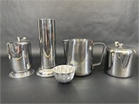 Stainless Steel Pitcher, Vase, Metal Jelly Molds