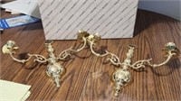 Pair of Baldwin Solid Brass Candle Sconces