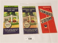 Trio of Vintage Standard Oil Road Maps-35 to 40