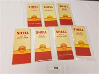 Selection of 7 Vintage 40's & 50's Shell Oil Road