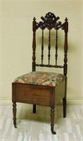 French Spindle Back Mahogany Potty Chair.