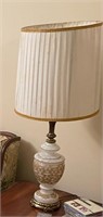 Set 2 Vintage Gold and white Lamps