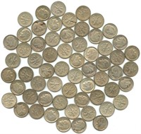 Old Silver Dimes including (4) 1946, (2) 1947,