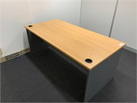 3 Timber Office Desks & 4 Drawer Filing Cabinet