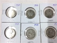 Quarters Can 1930,33,34,37,38,39