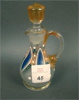 4 3/4" Tall European Decorated Cruet and Stopper