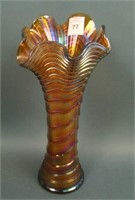 Imperial Ripple 9 1/2" Tall Swung Vase – Amber