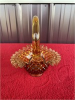 Fenton Amber glass basket