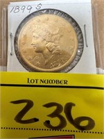 1899-S 20 DOLLAR GOLD PIECE
