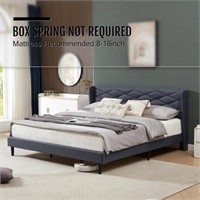 Upholstered Platform Bed Frame, King Size Bed