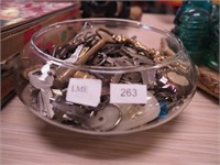Container of vintage keys (bowl not included)