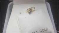 Small 14kt Gold Blue Sapphire Pendant