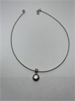 19”L silver tone necklace