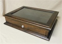 Wooden Lift Top Table Top Display Case.