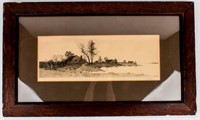 Art 19th C. Edward Loyal Field Etching Landscape