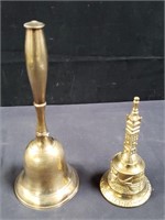 Pair of brass bells box lot