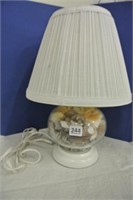 Shell Filled Glass Table Lamp