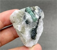 Natural Brazil green emerald mineral 35mm x 41mm