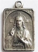 Antique silver Jesus 7 Mary pendant