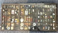 Miniatures and Collectibles in Wood Type Tray