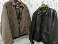 2 Men's Leather Jackets. Black Scully Lg, Brown