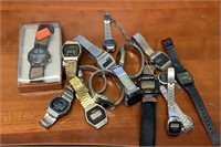 Lots of digital watches for parts of repair