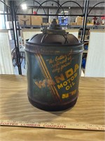 Vtg Wanda 5 gal. oil can