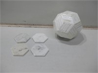8" Shell Polyhedron W/ Four 4.5" Coaster