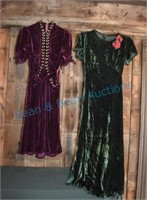 2 vintage velvet youth dresses
